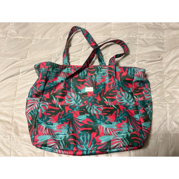 Jane Marie Picnic Beach Tote Bag Summer Nights Tropical Large Zipper Close Large - Picture 1 of 10